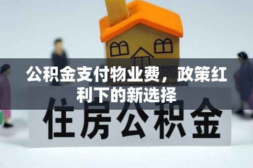 莱城公积金支付物业费，政策红利下的新选择