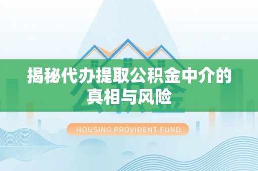 莱城揭秘代办提取公积金中介的真相与风险