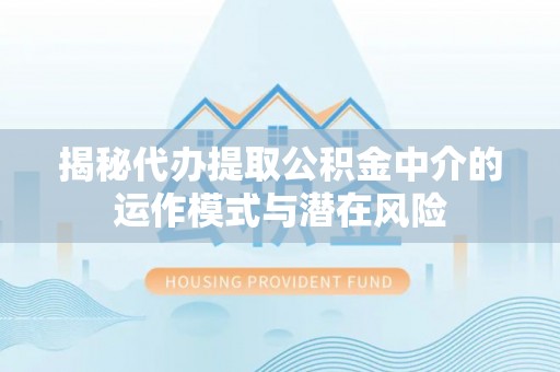 莱城揭秘代办提取公积金中介的运作模式与潜在风险