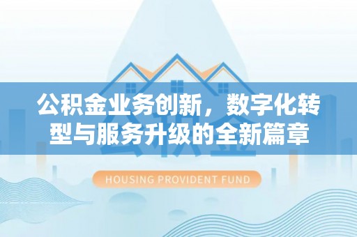 莱城公积金业务创新，数字化转型与服务升级的全新篇章
