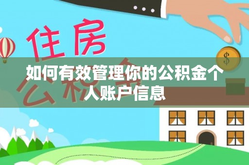 莱城如何有效管理你的公积金个人账户信息