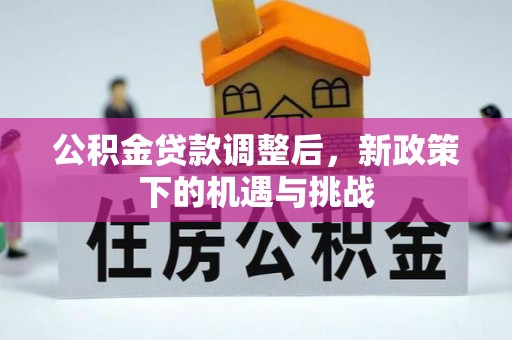 莱城公积金贷款调整后，新政策下的机遇与挑战