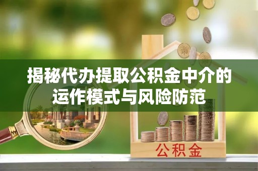 莱城揭秘代办提取公积金中介的运作模式与风险防范