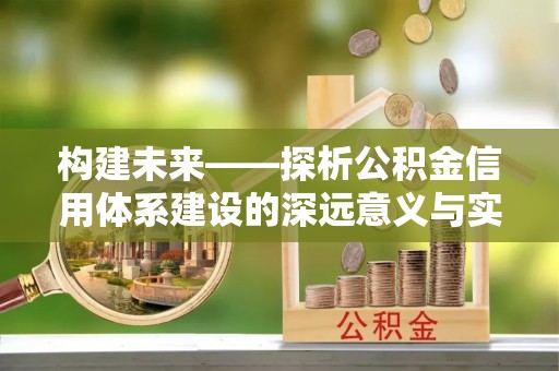 莱城构建未来——探析公积金信用体系建设的深远意义与实践路径